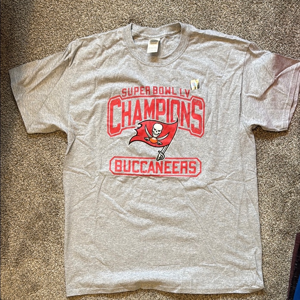 Gildan Gray and Red NFL Champions T-Shirt